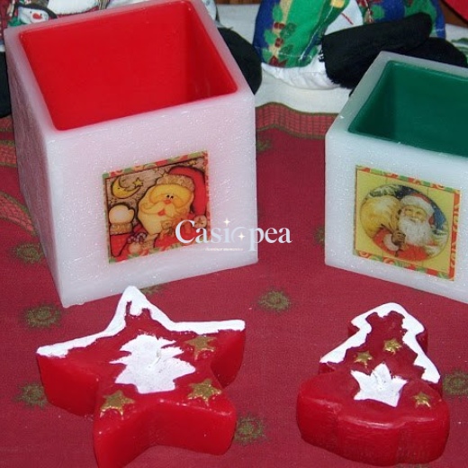 Vela Cubo Navidad 10 cm